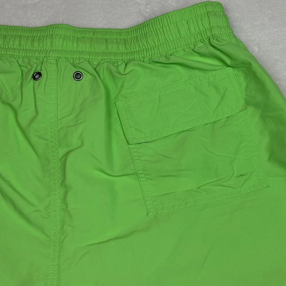 Polo Ralph Lauren Men Swim Trunks Shorts Lime Green Pony Logo Elastic Waist‎ XL